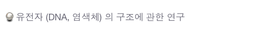  유전자 (DNA, 염색체) 의 구조에 관한 연구